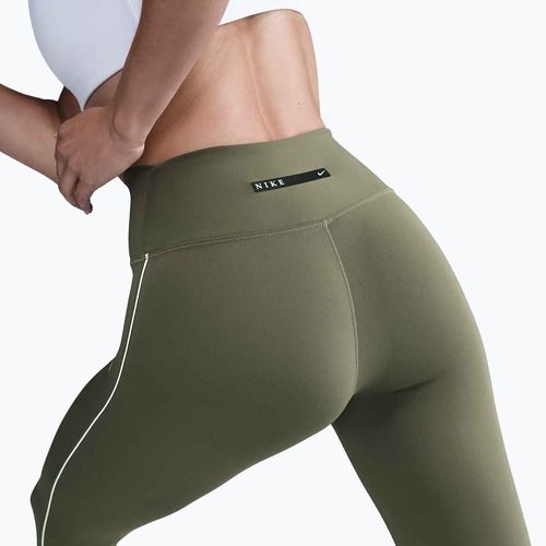 Leggings donna Nike One High-Waisted medium olive/white