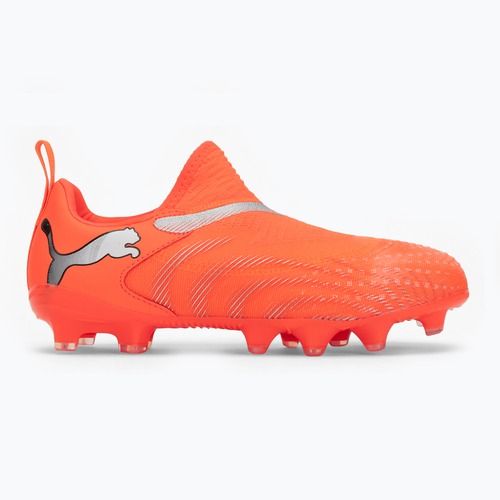 Scarpe da calcio per bambini PUMA Future 9 Match LL FG/AG Jr glowing red/puma white/puma black/puma silver