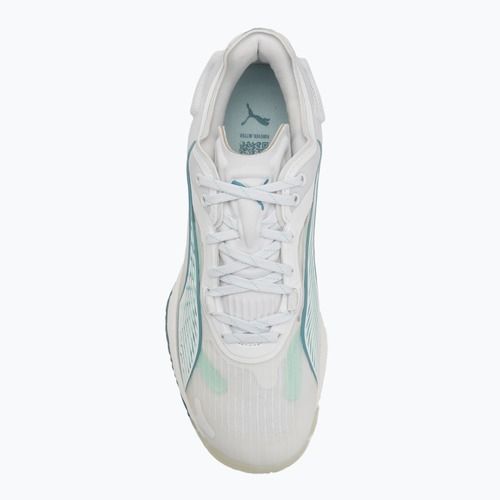 Scarpe da pallamano donna PUMA Accelerate Nitro SQD 4 Game On puma white/baltic sea blue/fresh water