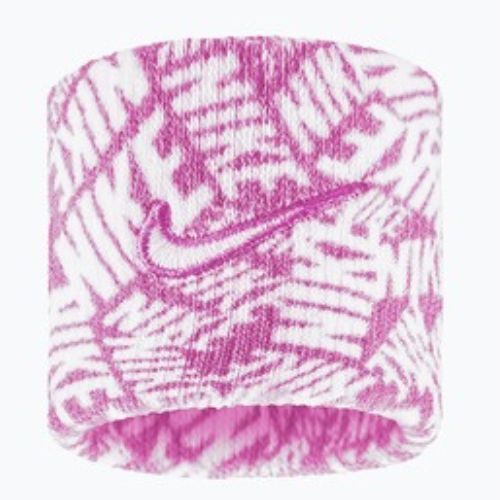 Polsini Nike Dri-Fit Swoosh Classic Printed Wristbands 2 pz. playful pink/white/white