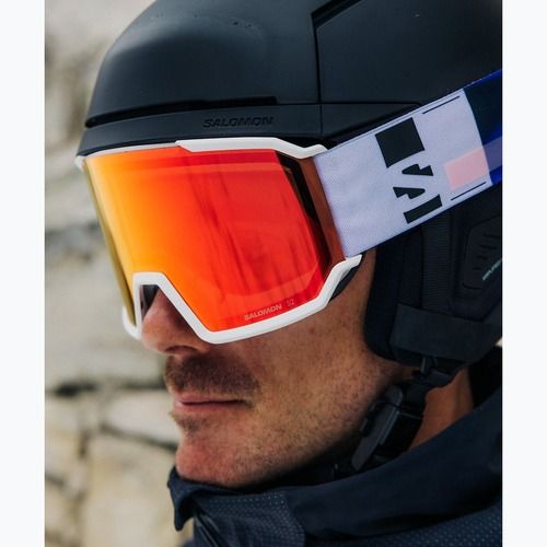 Maschera da sci Salomon S/View 3 white/ml mid red