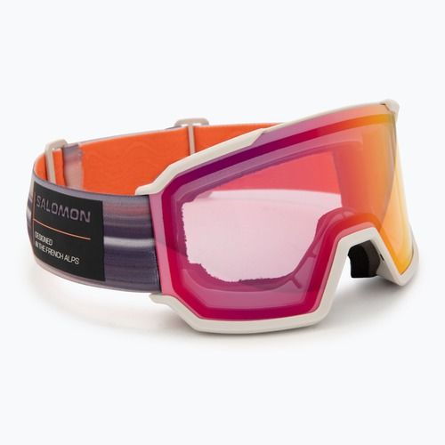 Maschera da sci Salomon S/View 3 Photo rainy day/ml red