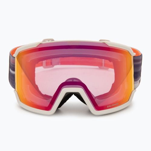 Maschera da sci Salomon S/View 3 Photo rainy day/ml red