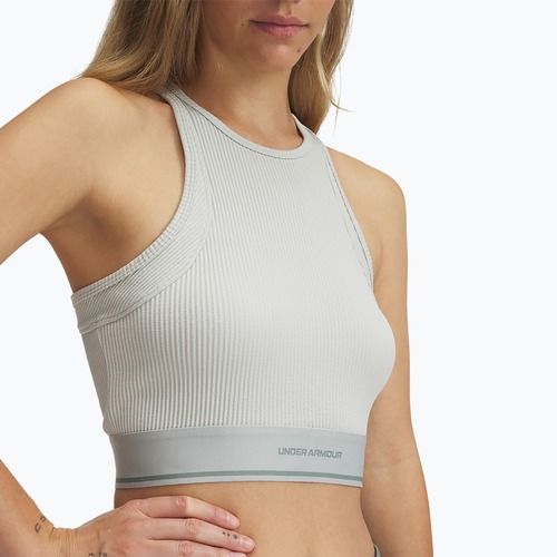 Top sportivo donna Under Armour Meridian Rib Branded Tank hydro green/silica green
