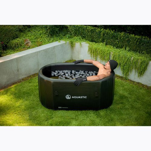 Kit piscina AQUASTIC 456L con unità per bagno freddo BrrFree black
