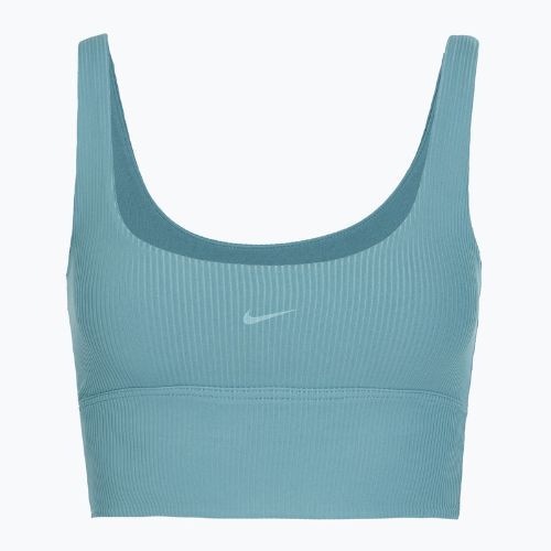 Reggiseno sportivo Nike Zenvy Rib Light Support smoky blue/white
