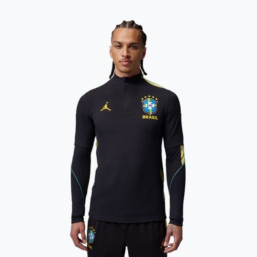 Maglia a maniche lunghe da calcio uomo Brazil Strike Elite Jordan Dri-Fit Drill Top black/yellow pulse/light mint/P109C