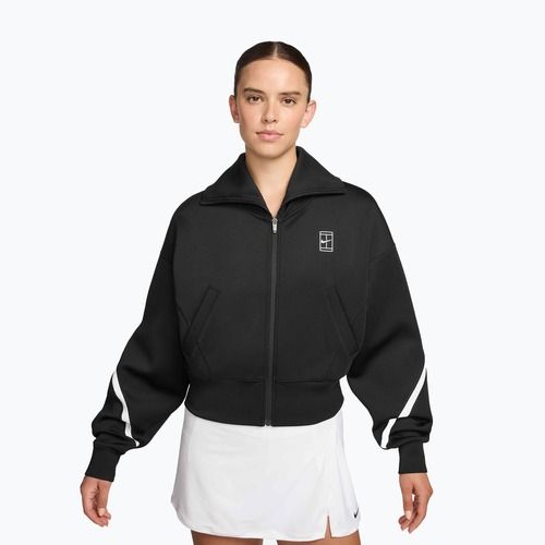 Felpa da tennis donna Nike Advantage Dri-Fit FZ black/white