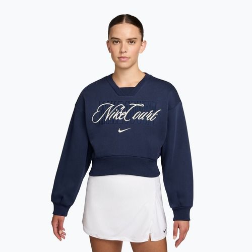 Felpa donna Nike Court Collection French Terry Crew Neck midnight navy/sail