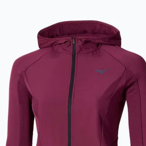 Giacca running donna Mizuno Active Warm Hybrid Full Zip Hooded dark purple