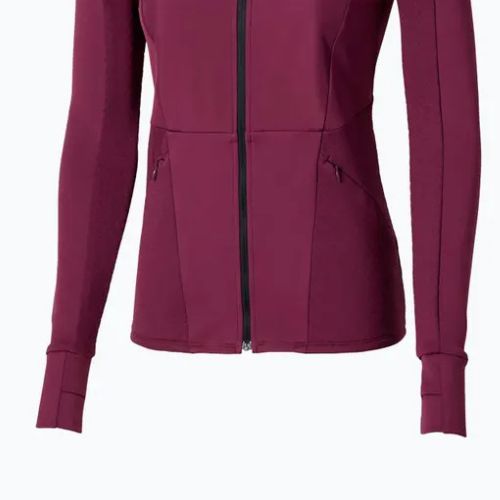 Giacca running donna Mizuno Active Warm Hybrid Full Zip Hooded dark purple