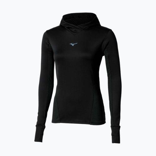 Felpa running donna Mizuno Active Warm Hooded black