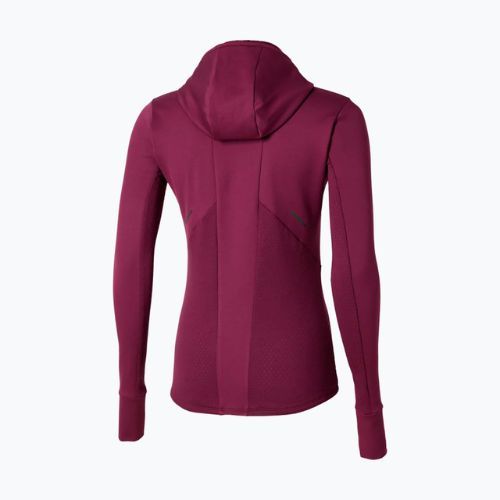 Felpa running donna Mizuno Active Warm Hooded dark purple