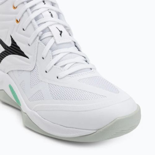 Scarpe da pallavolo Mizuno Wave Momentum Pro Mid white/black/frozen emerald