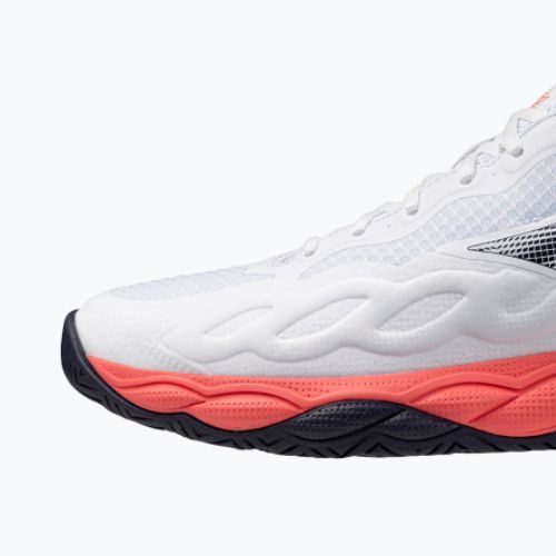 Scarpe da tennis uomo Mizuno Wave Enforce Court AC white/baritone blue/calypso coral