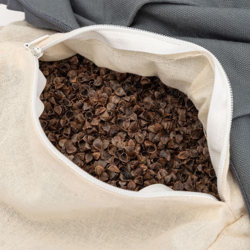 Cuscino per meditazione con guscio di grano saraceno XTREXO zafu Contempla grigio