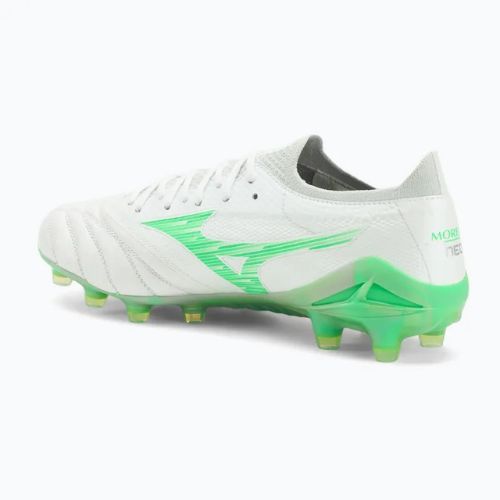 Scarpe da calcio uomo Mizuno Morelia Neo IV Β Elite MD white/neon green/cool gray 3c