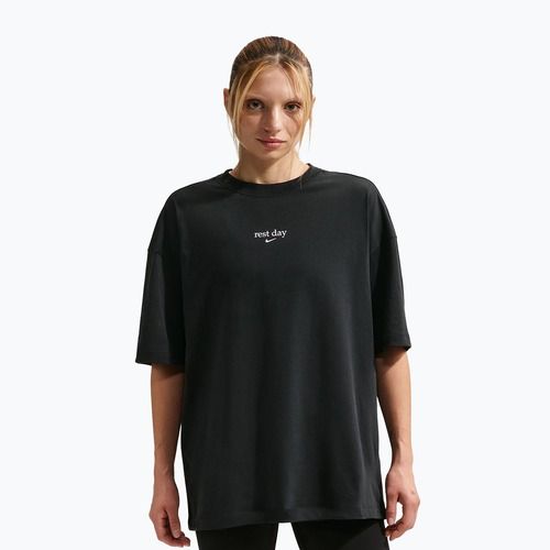 T-shirt donna Nike Dri-Fit black/white/white