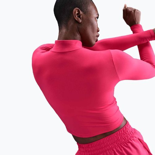 Maglia a maniche lunghe da donna Nike One Fitted Dri-Fit 1/4 Zip Mid Layer rush pink/white