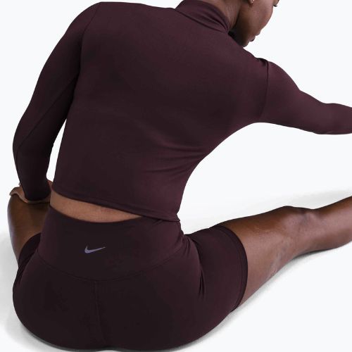 T-shirt donna Nike One Fitted Dri-Fit 1/4 Zip Mid Layer burgundy crush/white