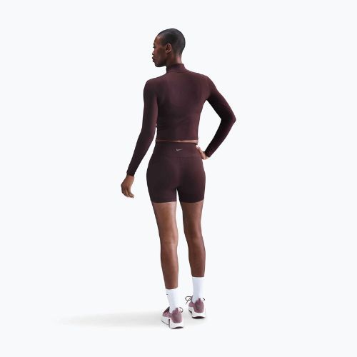 Maglia a maniche lunghe da donna Nike One Fitted Dri-Fit 1/4 Zip Mid Layer burgundy crush/white