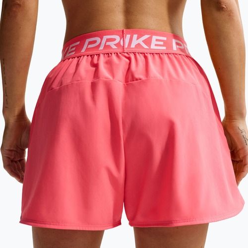 Spodenki treningowe damskie Nike Pro Dri-Fit Mid-Rise Brief-Lined 3" sea coral/white