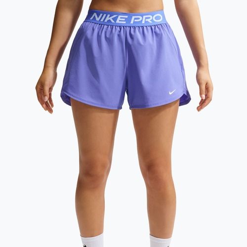 Pantaloncini da allenamento donna Nike Pro Dri-Fit Mid-Rise Brief-Lined 3" sapphire/white