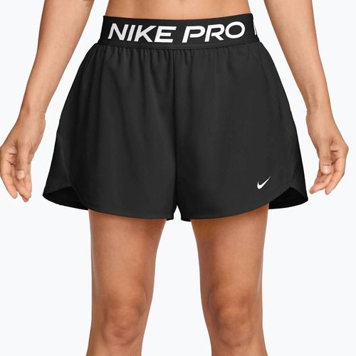 Pantaloncini sportivi donna Nike Pro Dri-Fit Mid-Rise Brief-Lined 3" black/white