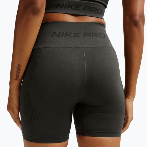 Pantaloncini da donna Nike Pro Seamless High-Waisted Biker 5" dark smoke grey