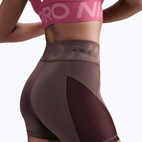Spodenki damskie Nike Pro Sculpt High Waisted 5" Biker tattoo/burgundy crush/white