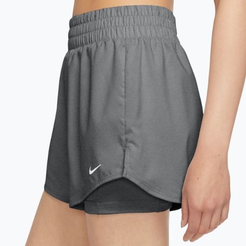 Spodenki damskie Nike One Dri-Fit High-Waisted 3" 2In1 smoke grey/heather/white