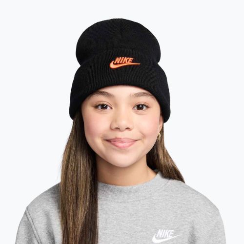 Berretto invernale bambino Nike Peak black/safety orange