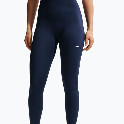 Leggings donna Nike One Seamless Front High-Waisted midnight navy/white