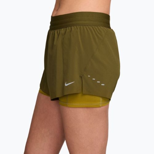 Pantaloncini da running donna Nike Swift Mid-Rise 2in1 Olive Flak/Peat Moss