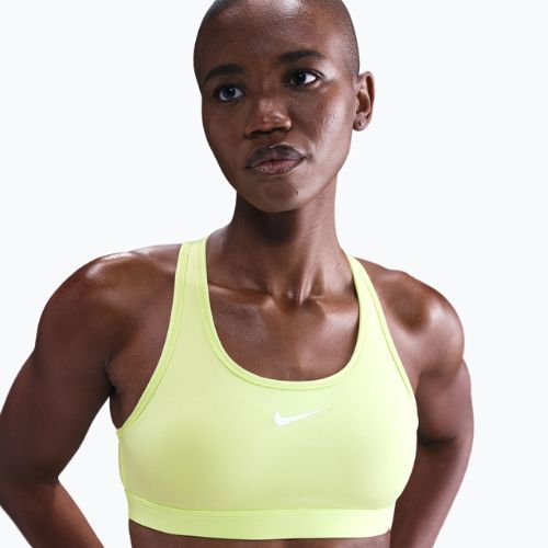 Reggiseno sportivo Nike Swoosh Medium Support Light Lemon Twist/Stone Mauve/White