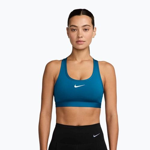 Reggiseno sportivo Nike Swoosh Medium Support green abyss/white