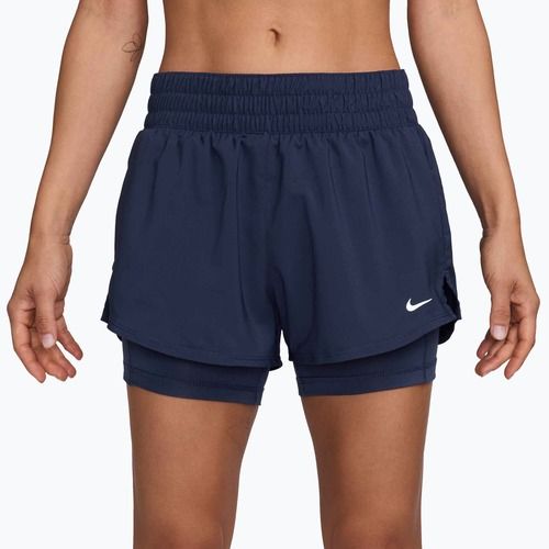 Pantaloncini running donna Nike One Dri-FIT 2IN1 midnight navy/white