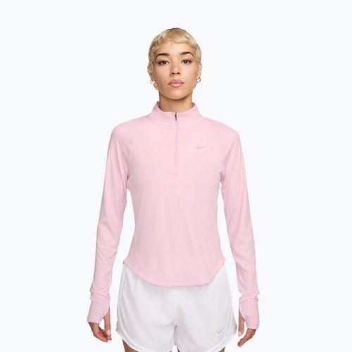 Maglia a maniche lunghe da running da donna Nike Tempo Swoosh Run Dri-Fit 1/4-Zip pink foam/white