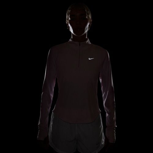 Maglia a maniche lunghe da running da donna Nike Tempo Swoosh Run Dri-Fit 1/4-Zip pink foam/white