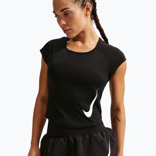 Maglia da running donna Nike Swoosh Run Dri-Fit black/white/white