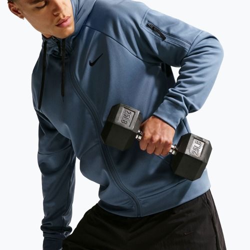 Felpa da allenamento uomo Nike Therma Fit Full-Zip diffused blue/diffused blue/black