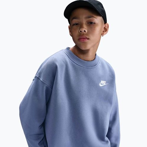 Felpa bambino Nike Sportswear Club Fleece world indigo/white