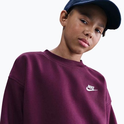 Felpa per bambini Nike Sportswear Club Fleece burgundy/white