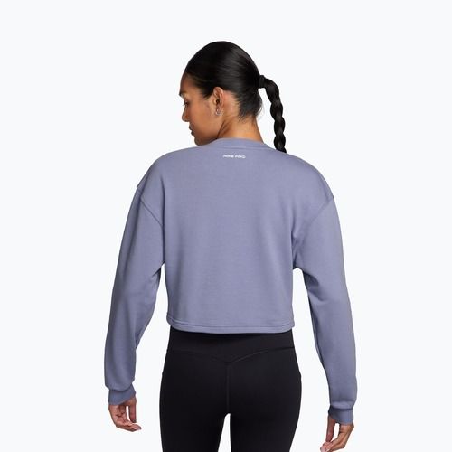 Felpa da allenamento donna Nike Pro Dri-Fit Crew Neck iron purple/metallic silver/white