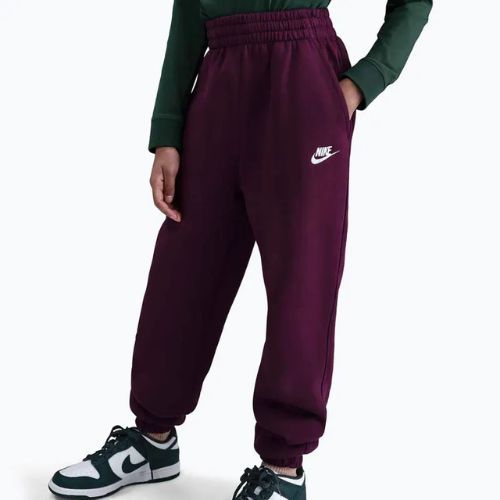 Pantaloni per bambini Nike Sportswear Club Fleece burgundy/burgundy/white