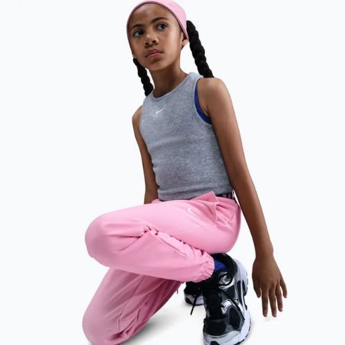 Pantaloni da bambino Nike Pro Fleece Dri-Fit med soft pink/med soft pink/black/white