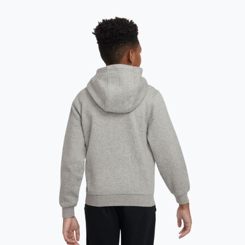 Felpa per bambini Nike Club Fleece Hoodie dark grey heather/white