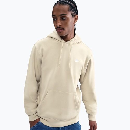 Felpa uomo Nike Club Pullover Hoodie light khaki/light khaki/white