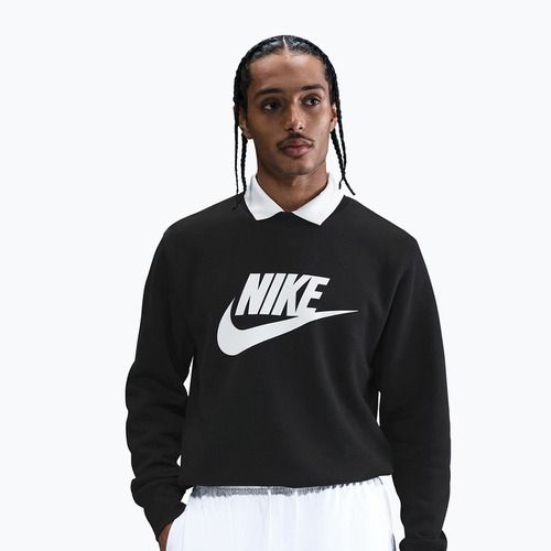 Felpa uomo Nike Sportswear Club Graphic Fleece Crew black/white