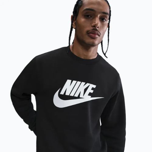 Felpa uomo Nike Sportswear Club Graphic Fleece Crew black/white